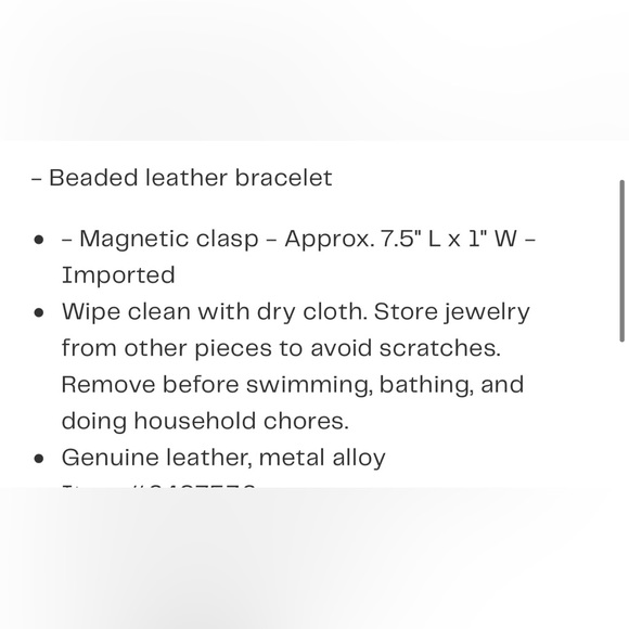 SAACHI Genuine leather stacked bracelet with magnetic clasp NEW in box - Picture 6 of 6